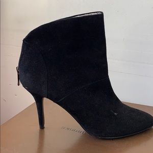 Black Suede Booties by Audrey Brooke